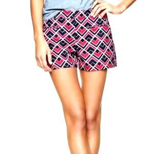 GAP 4 Tall Pink Navy and White Cotton Pattern Shorts